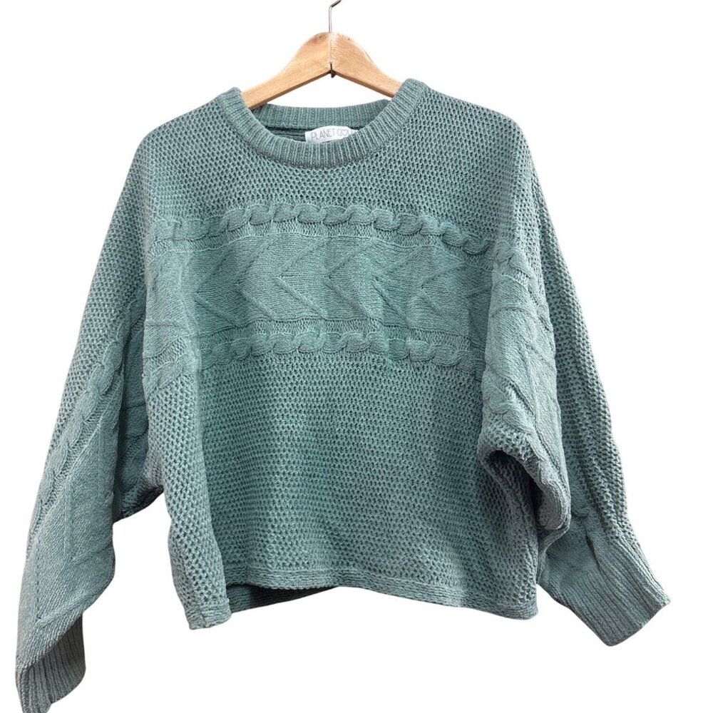 Planet Gold Womens Knit Pullover Sweater L Sage Green